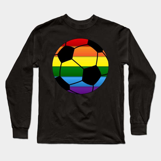 Soccer Gay Pride Lgbt Rainbow Flag Long Sleeve T-Shirt by jrgmerschmann